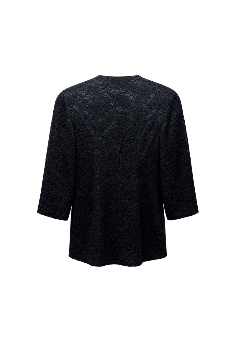 1990s Black Rayon Blend Jacket - Back View