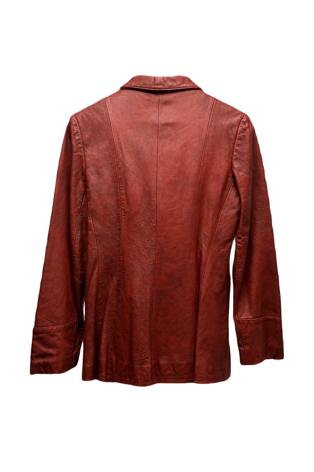 1990s Deep Burgundy Leather Jacket - Back View