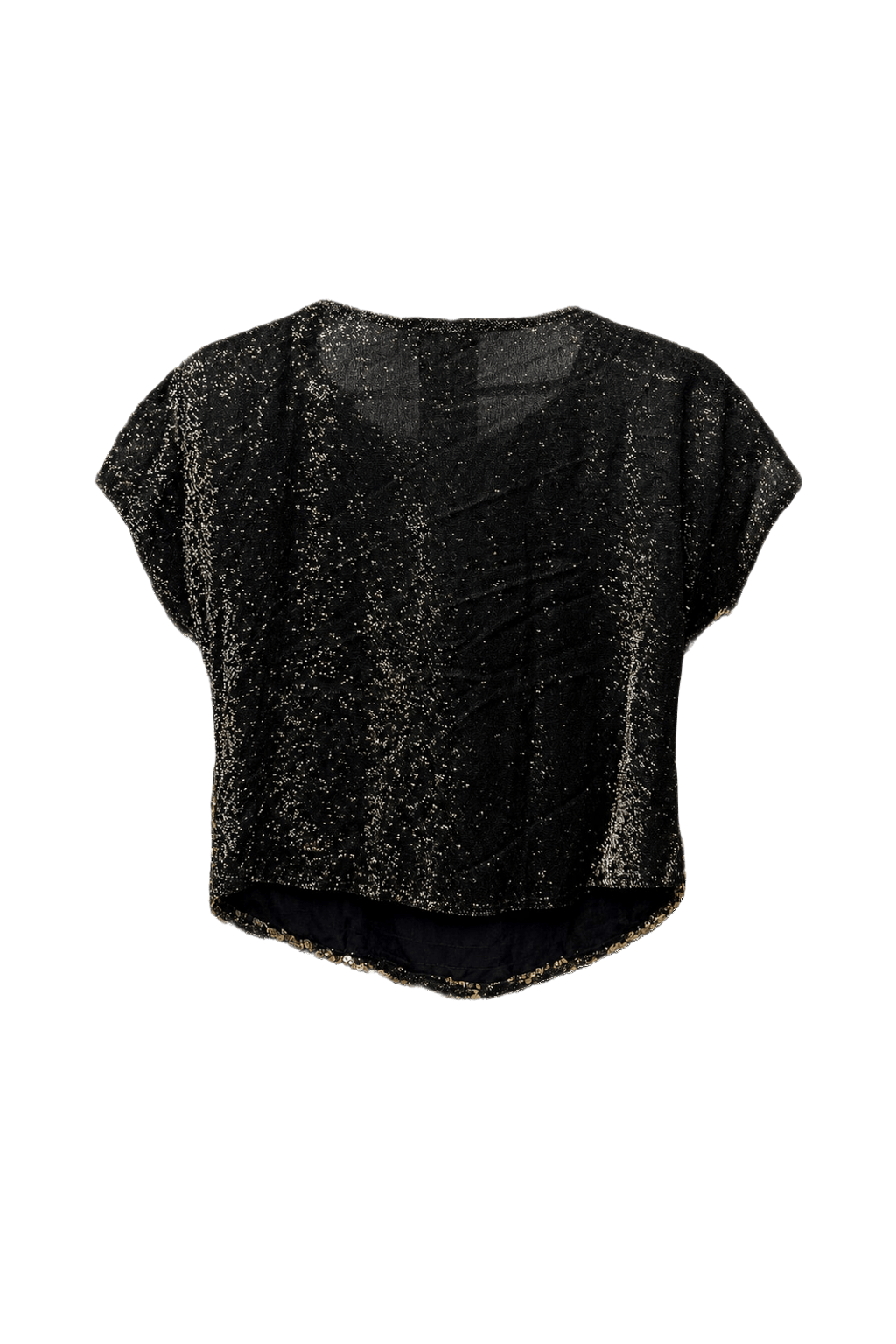 1980s Black Synthetic Blend Blouse - Back View
