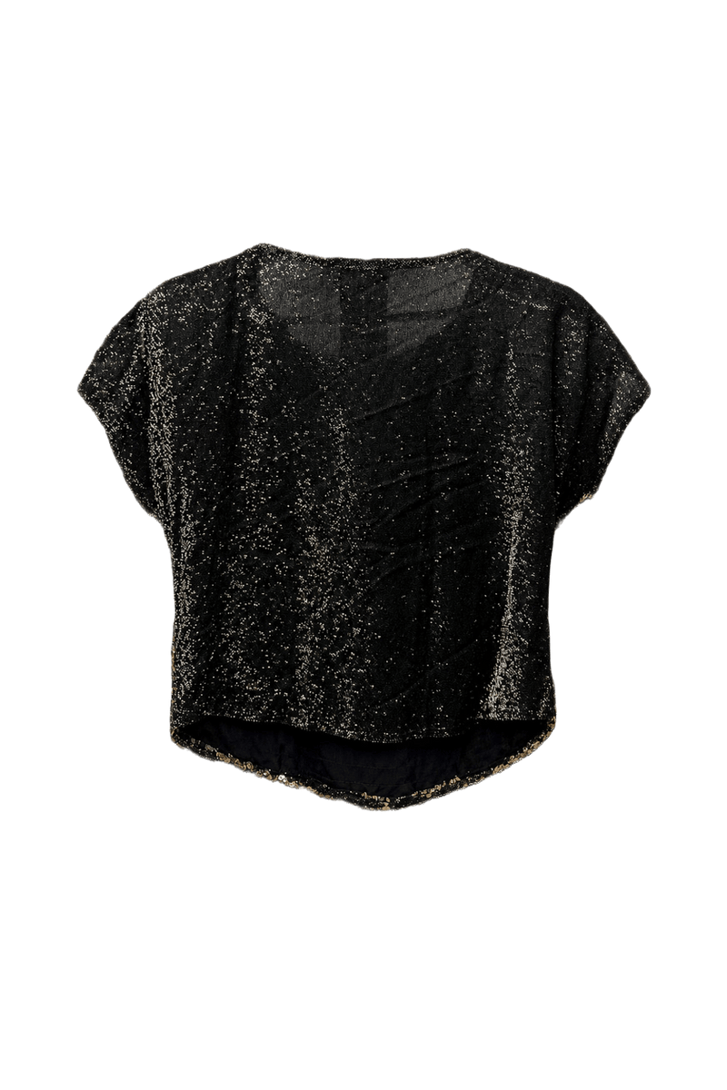 1980s Black Synthetic Blend Blouse - Back View