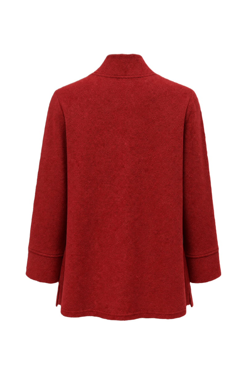 1980s Red Textured Cardigan - Back View