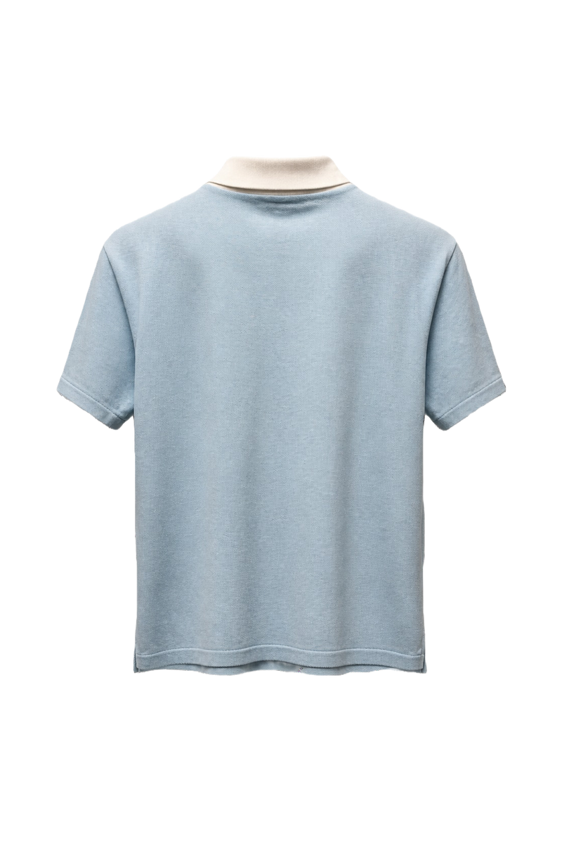 1980s Light Blue Cotton Blend Shirt - Back View