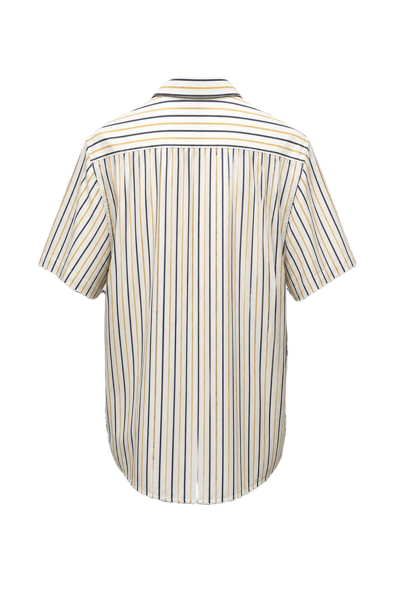 1980s Cream White Cotton Blend Shirt - Back View