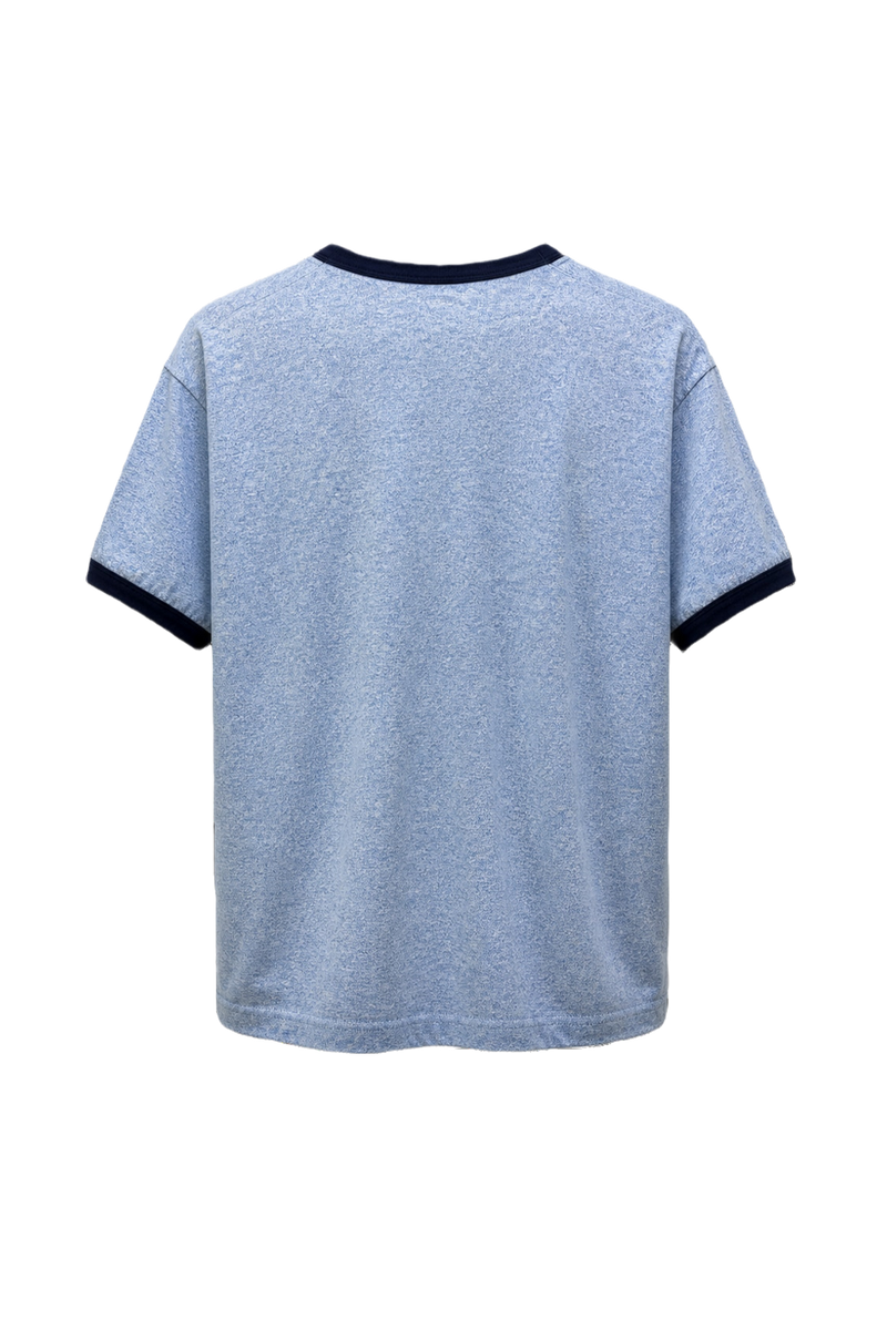 1990s Light Blue Cotton Blend T-Shirt - Back View