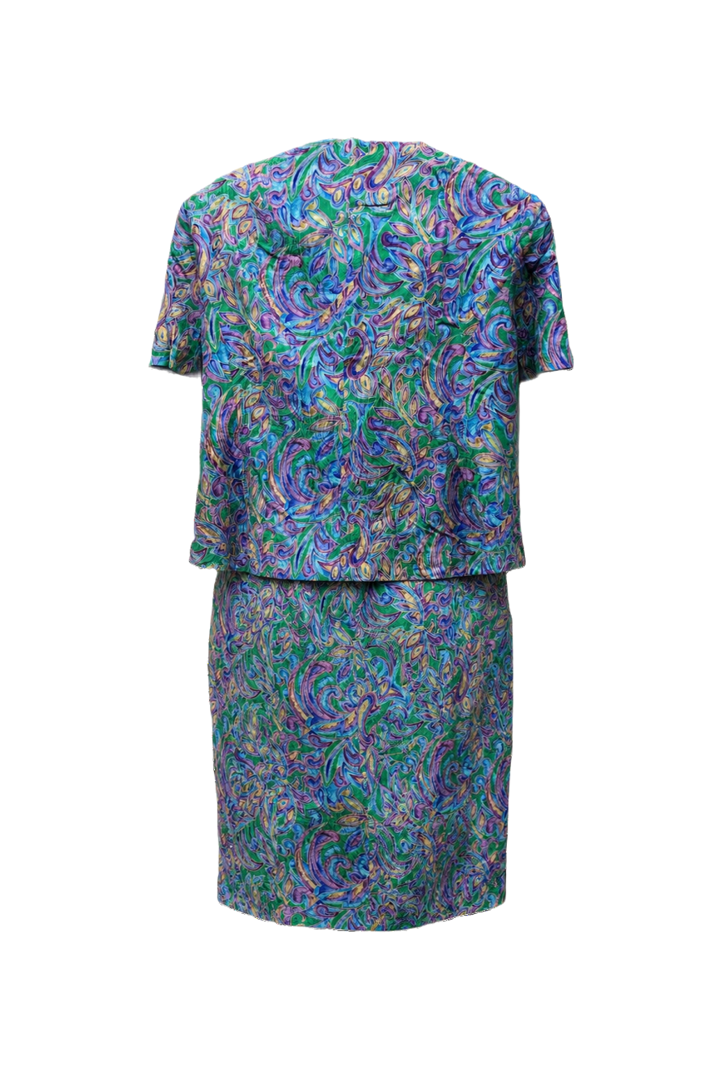 1980s Multicolored Silk Blend Set - Back View