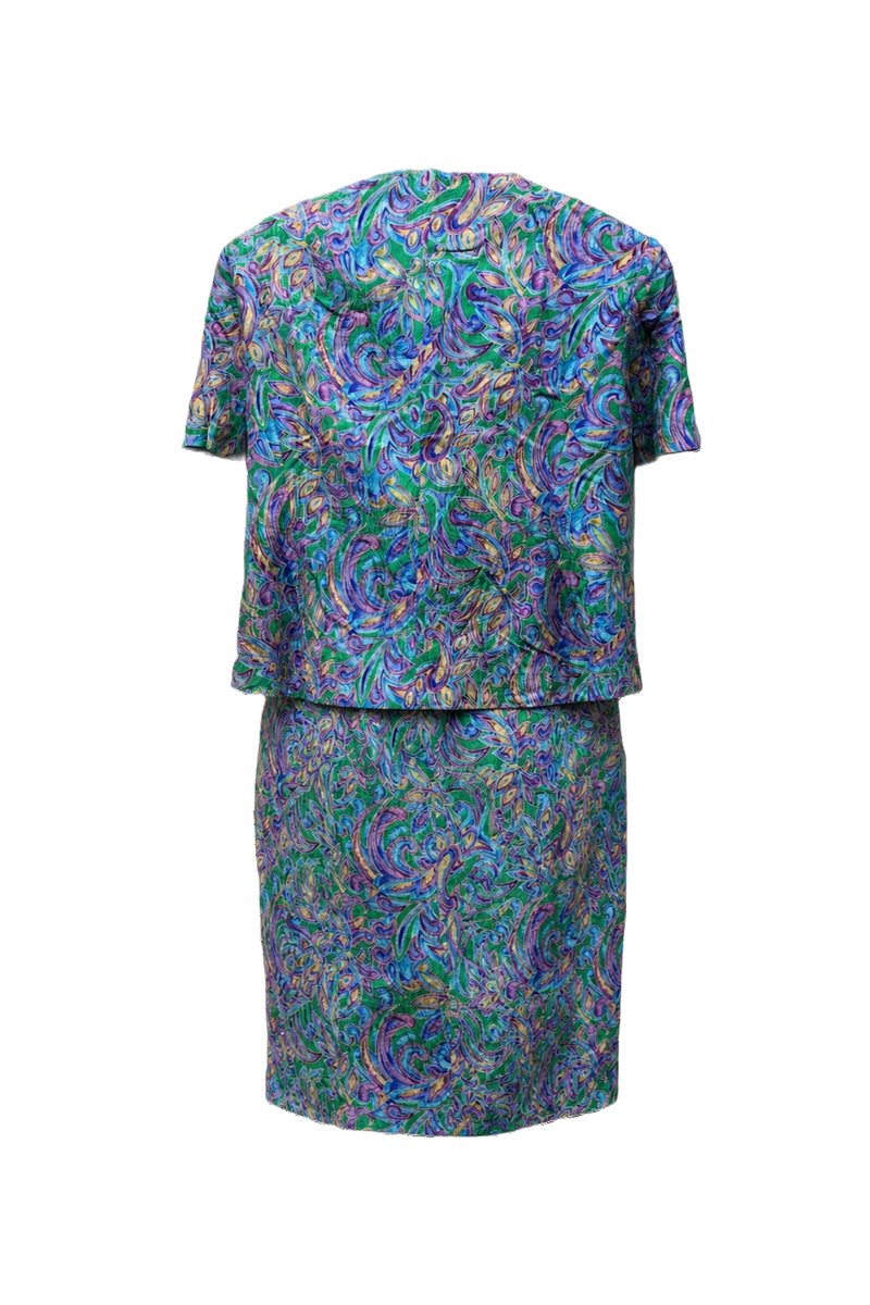 1980s Multicolored Silk Blend Set - Back View