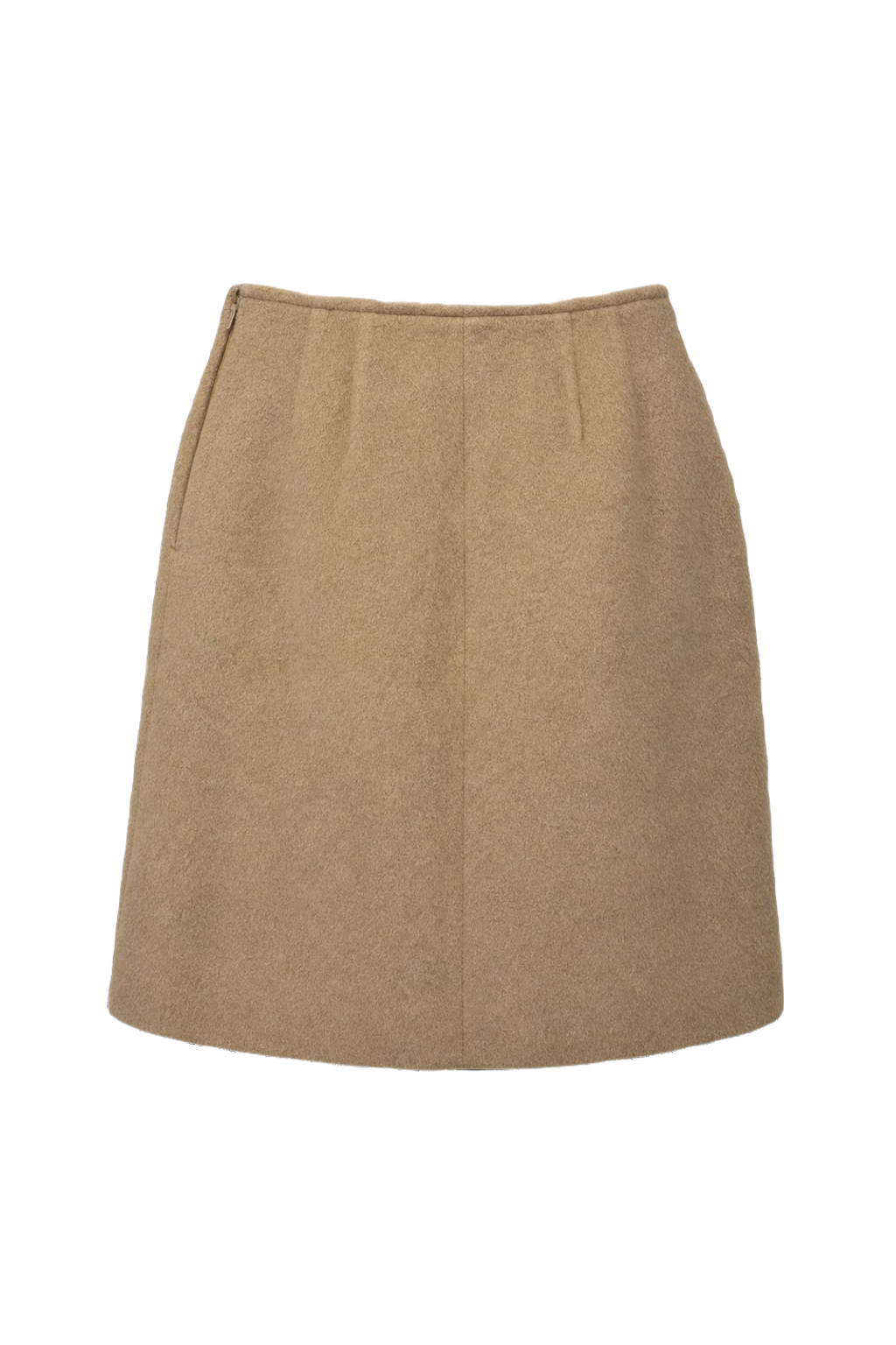 1960s Beige Wool Blend Skirt - Back View