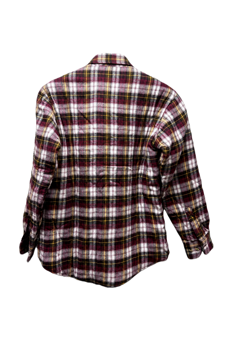 1990s Purple Cotton Blend Flannel Shirt - Back View