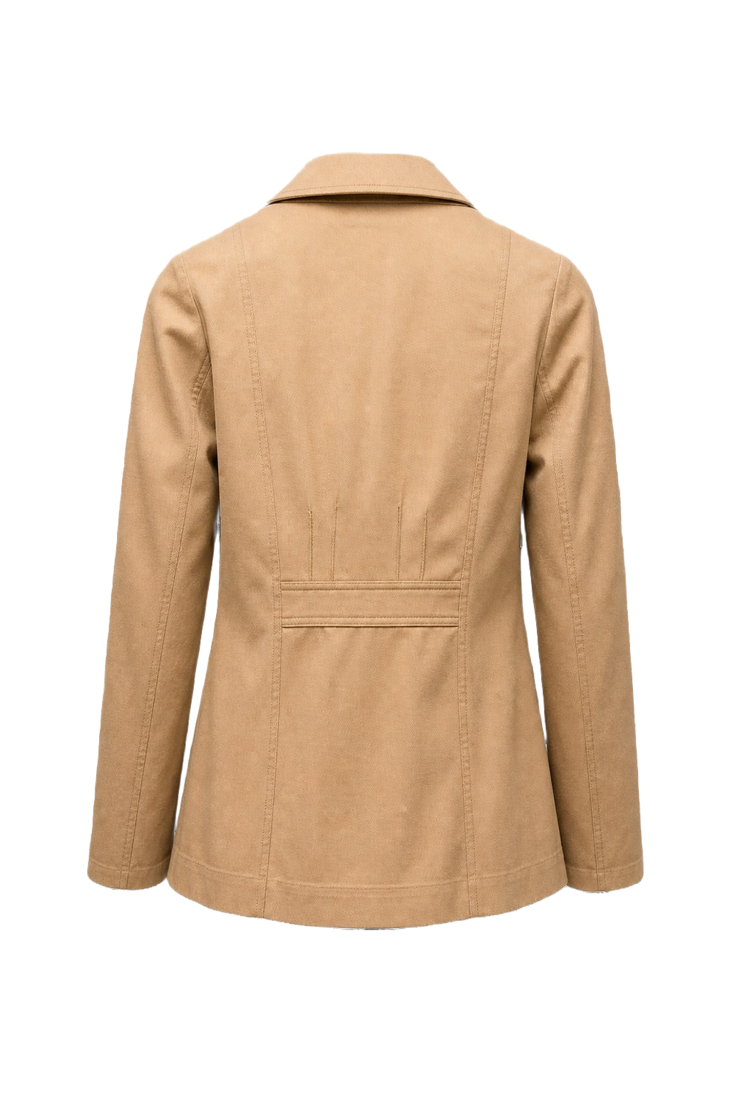 1980s Beige Cotton Blend Blazer - Back View