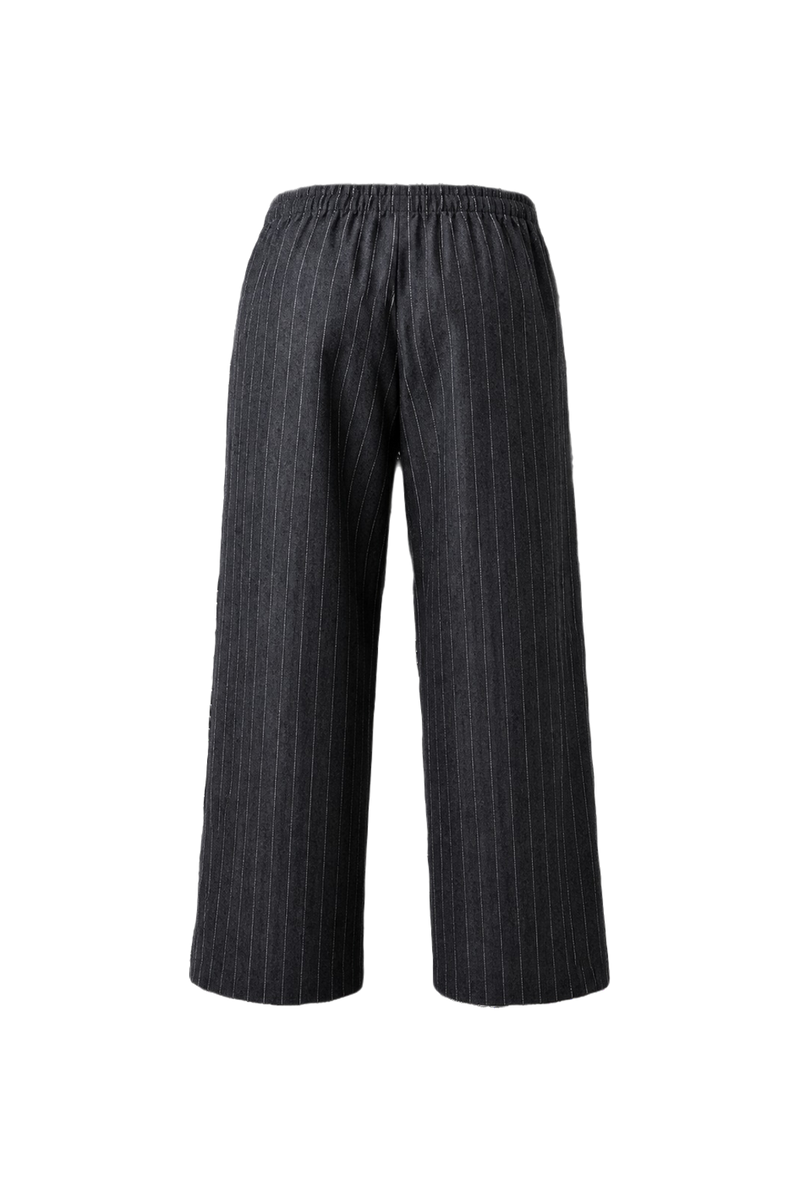 1970s Charcoal Grey Cotton Pants - Back View