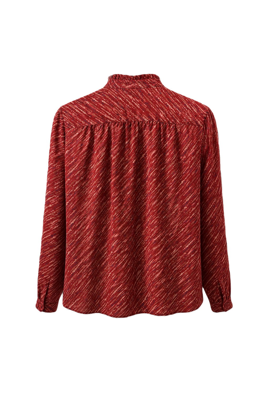 1980s Red Silk Blend Blouse - Back View