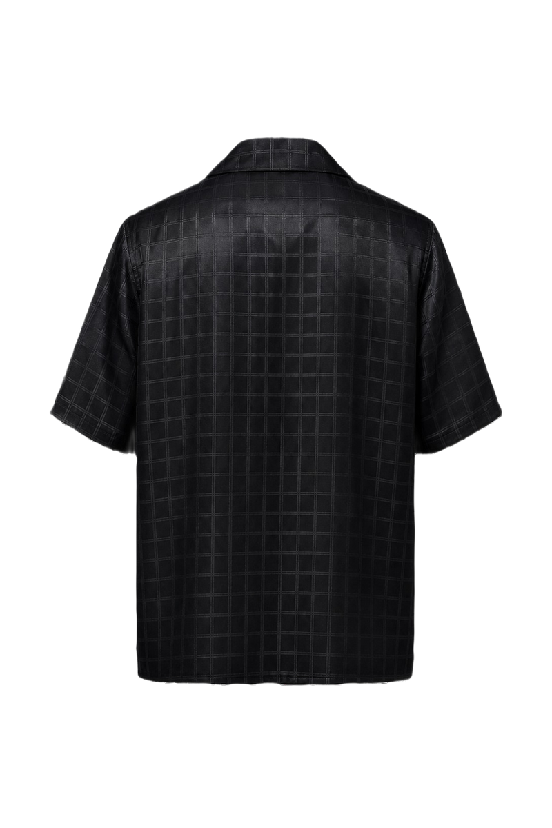 1990s Black Satin Shirt - Back View