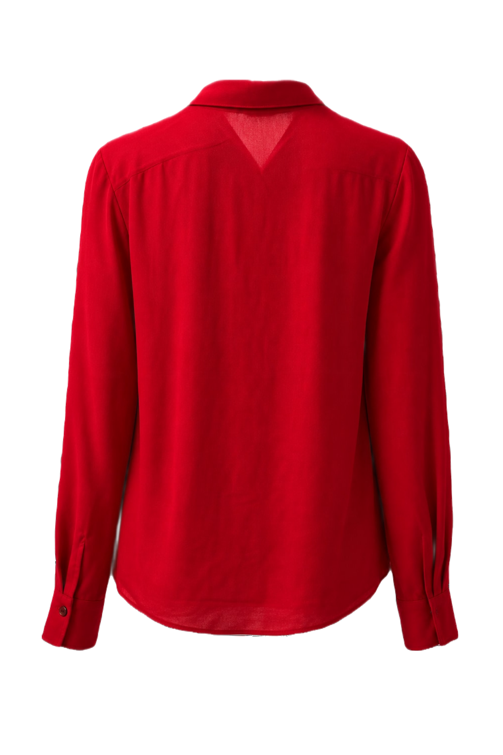 [1980s] Red Silk Blend Blouse - Back View