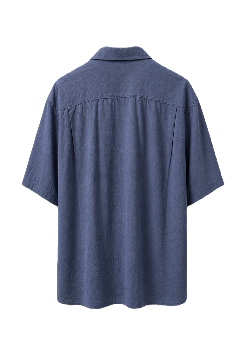 1990s Light Blue Cotton Shirt - Back View