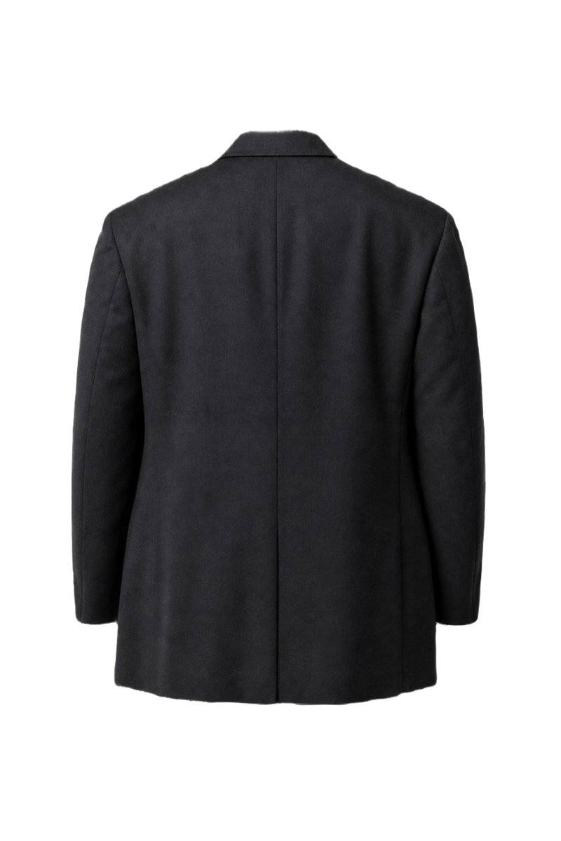 1980s Dark Navy Blue Wool Blazer - Back View