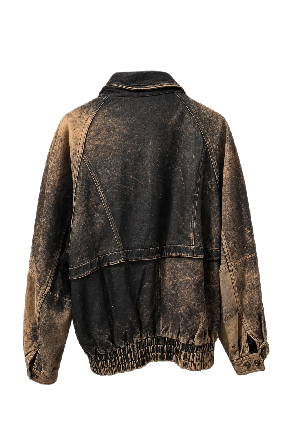 1990s Black Leather Jacket - Back View