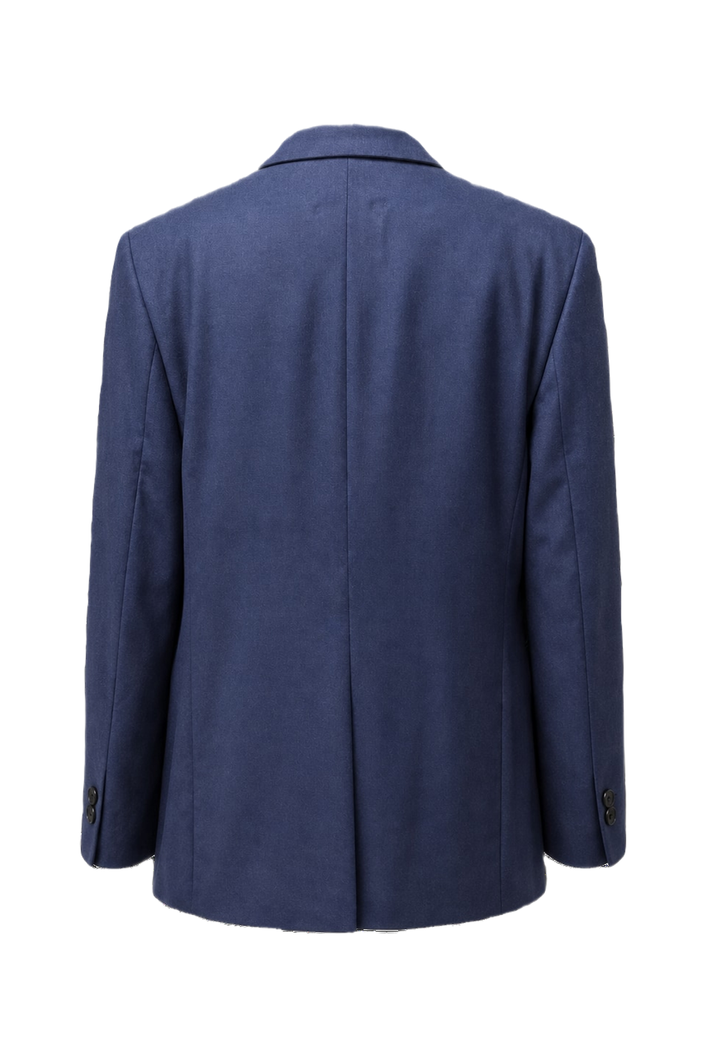 1980s Navy Blue Wool Blazer - Back View