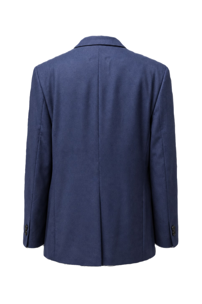 1980s Navy Blue Wool Blazer - Back View