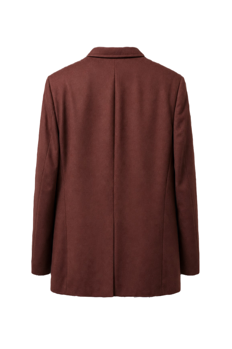 1980s Burgundy Wool Blazer - Back View