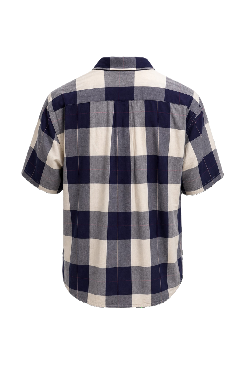 1980s Navy Blue Cotton Shirt - Back View