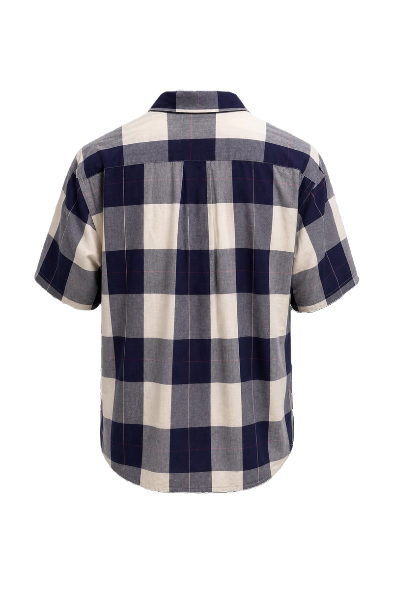 1980s Navy Blue Cotton Shirt - Back View