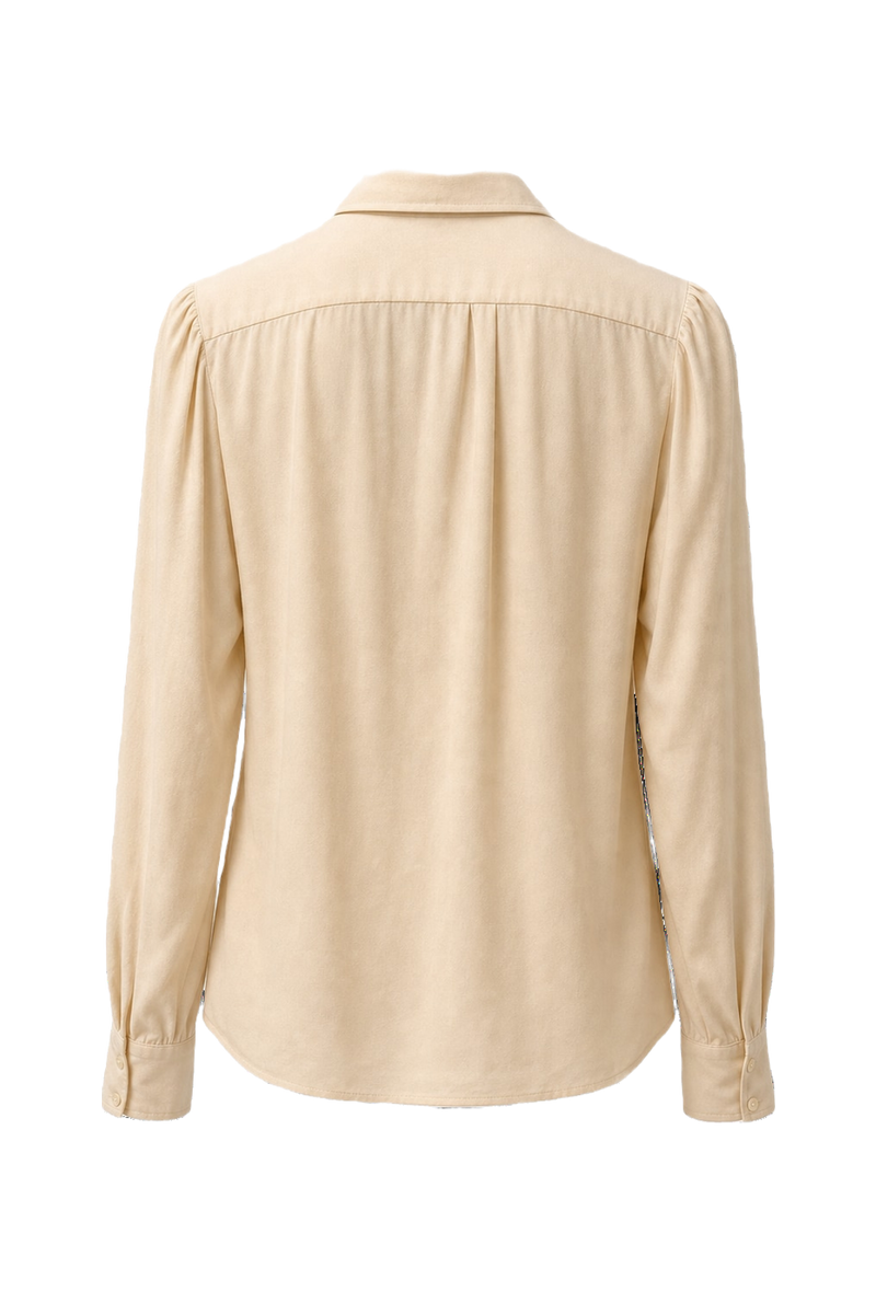 1970s Cream Silk Blouse - Back View