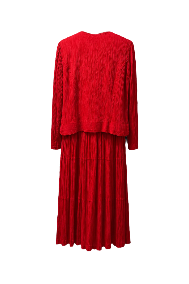 1980s Red Polyester 2-Piece Set - Back View
