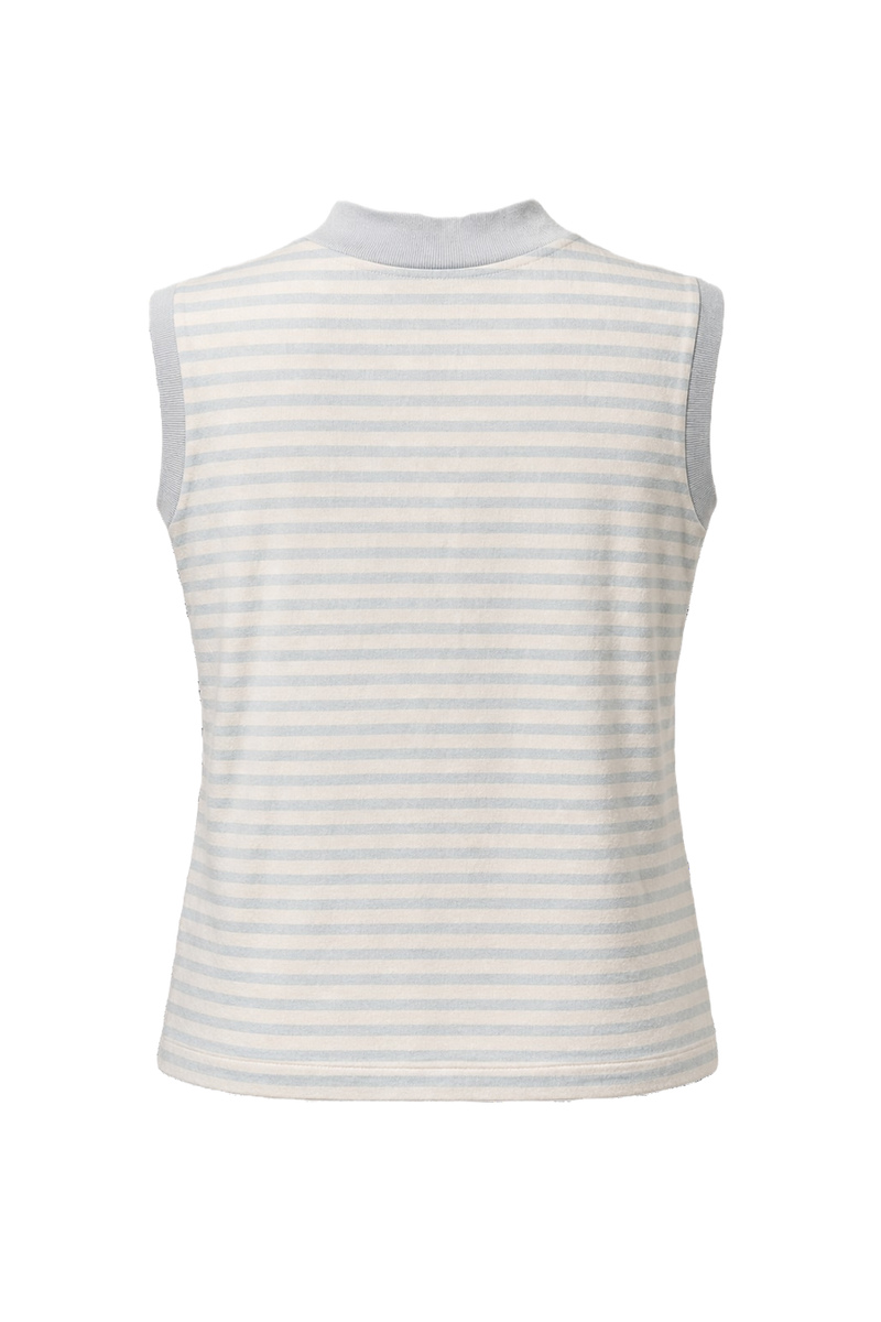 1960s Light Blue Cotton Sleeveless Top - Back View