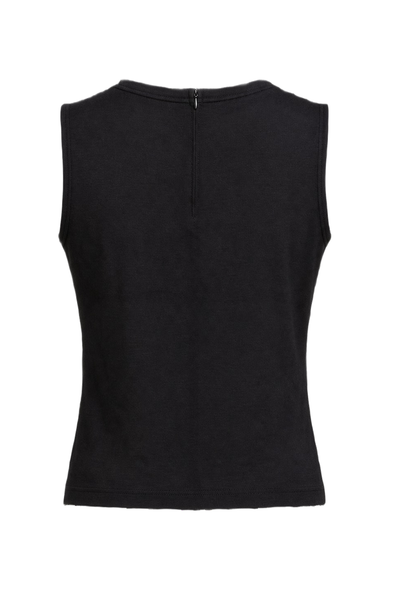 1960s Black Cotton Tank Top - Back View