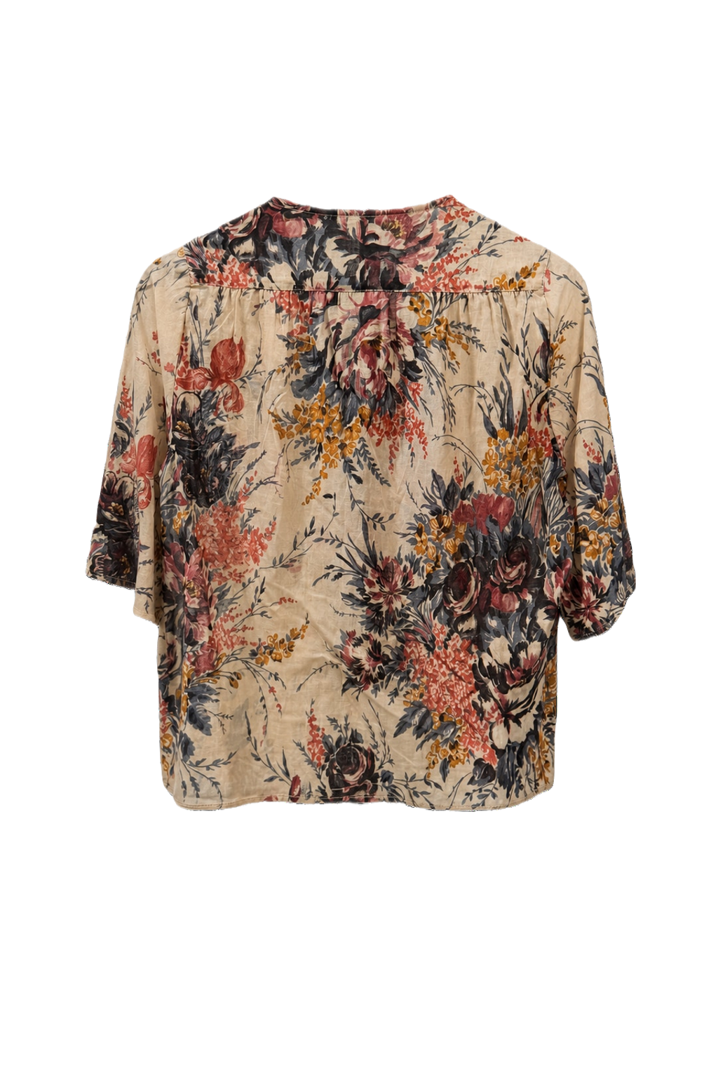 1970s Cream Silk Blouse - Back View
