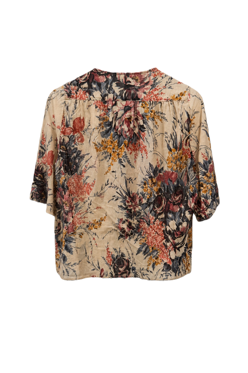 1970s Cream Silk Blouse - Back View