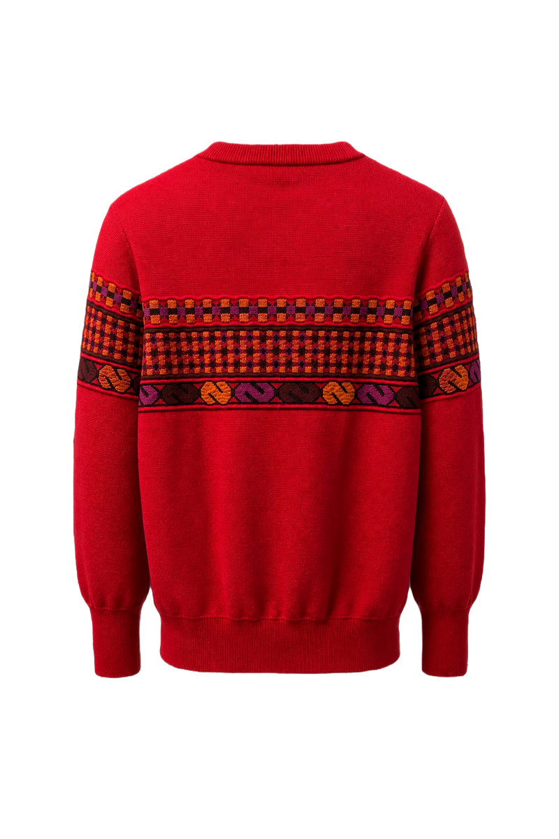 1980s Red Wool Sweater - Back View