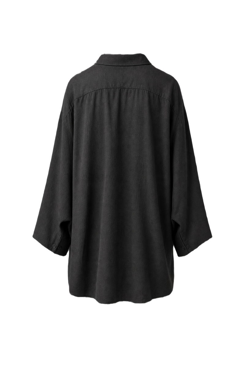 1990s Black Cotton Shirt - Back View