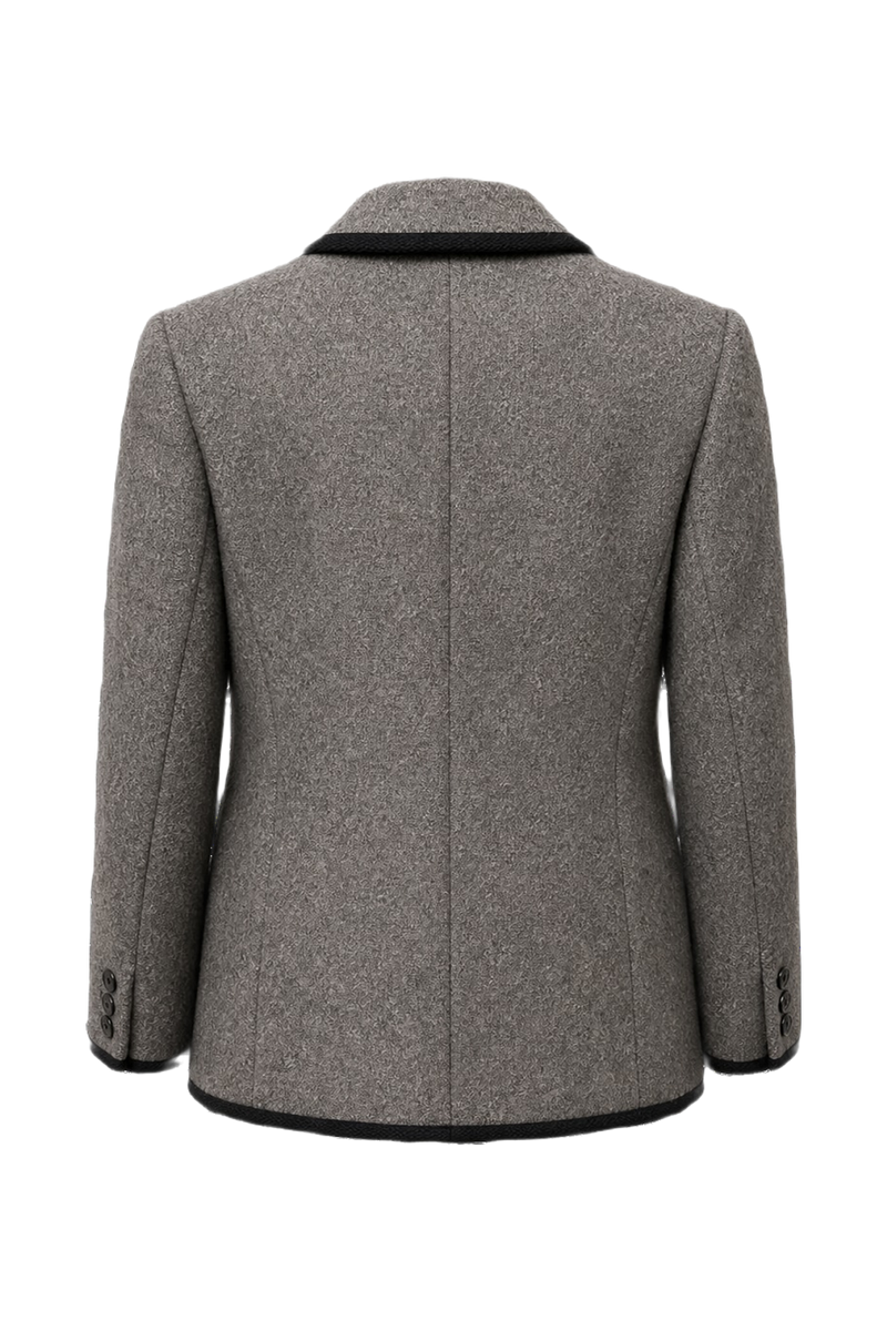 1970s Grey Wool Jacket - Back View