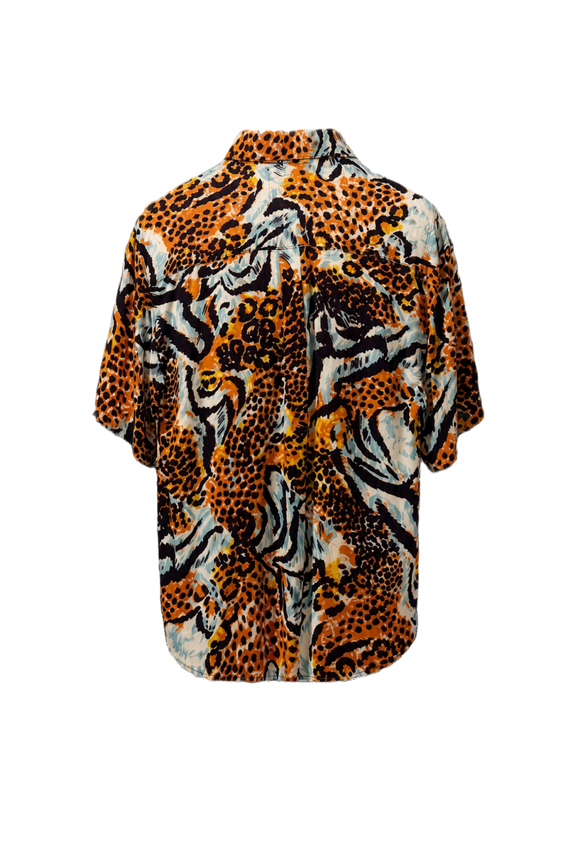 1980s Orange Cotton Shirt - Back View