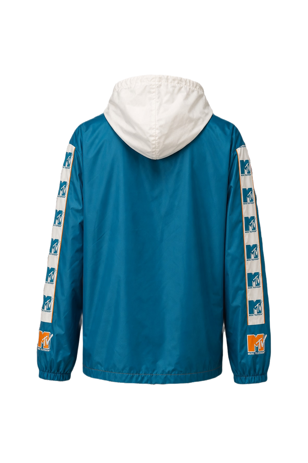 1990s Blue Nylon Windbreaker - Back View