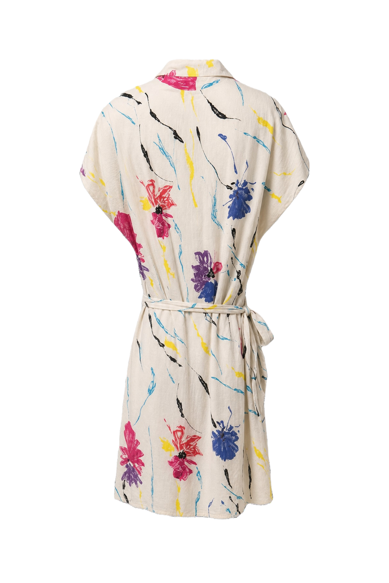 1980s Cream White Cotton Dress - Back View