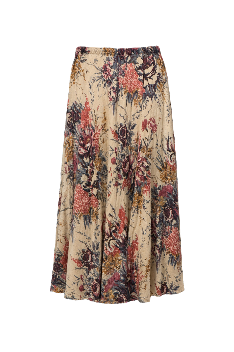 1970s Cream Cotton Skirt - Back View