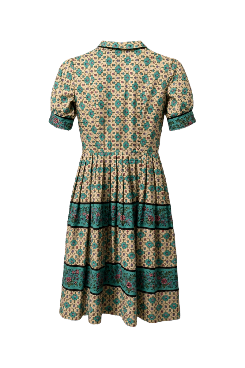 1970s Cream Cotton Dress - Back View
