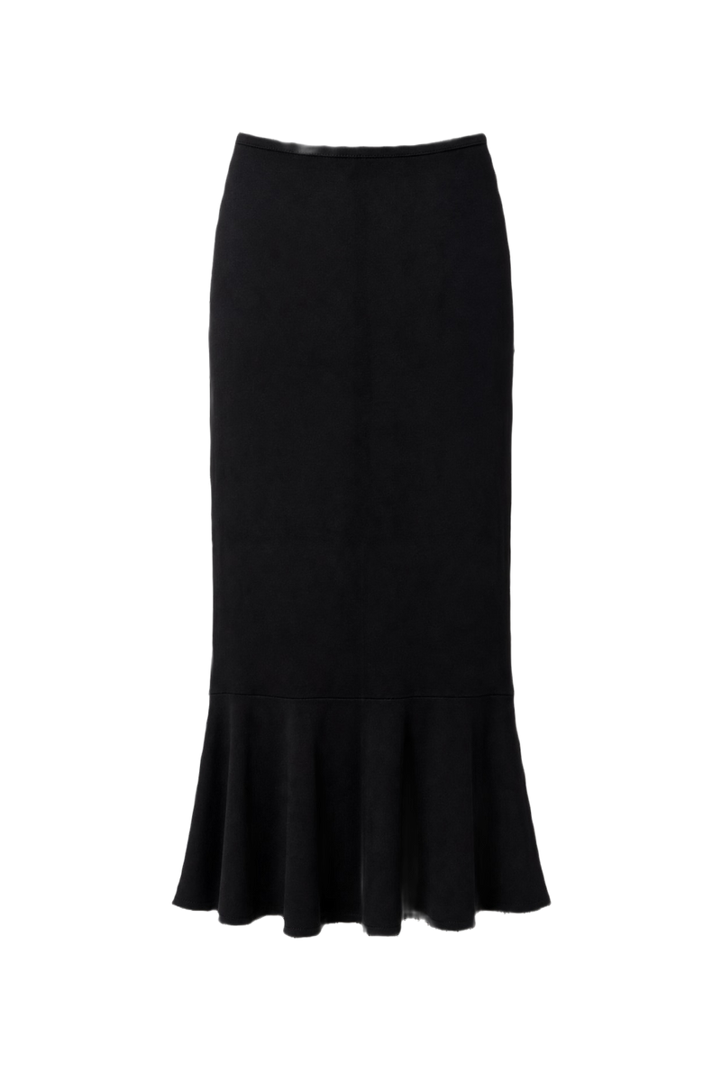 1990s Black Polyester Skirt - Back View