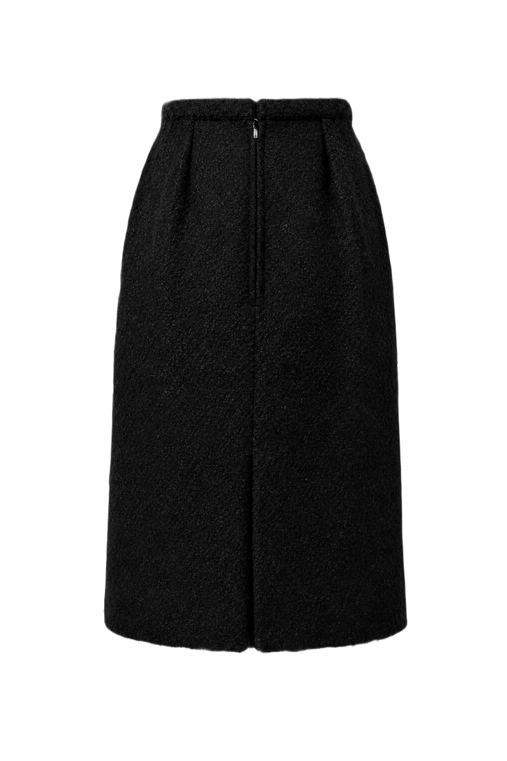 1980s Black Wool Skirt - Back View