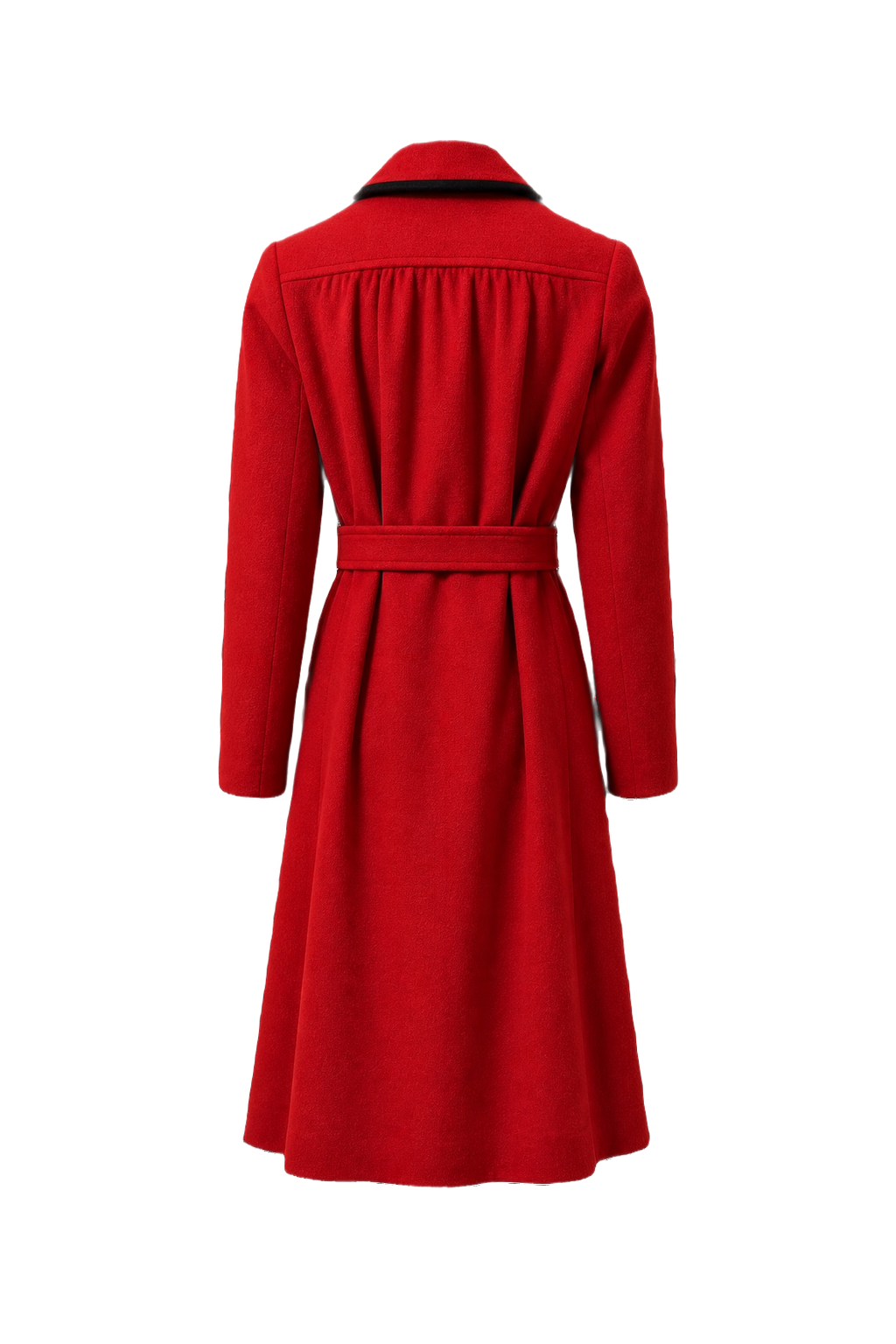 1980s Red Wool Coat - Back View