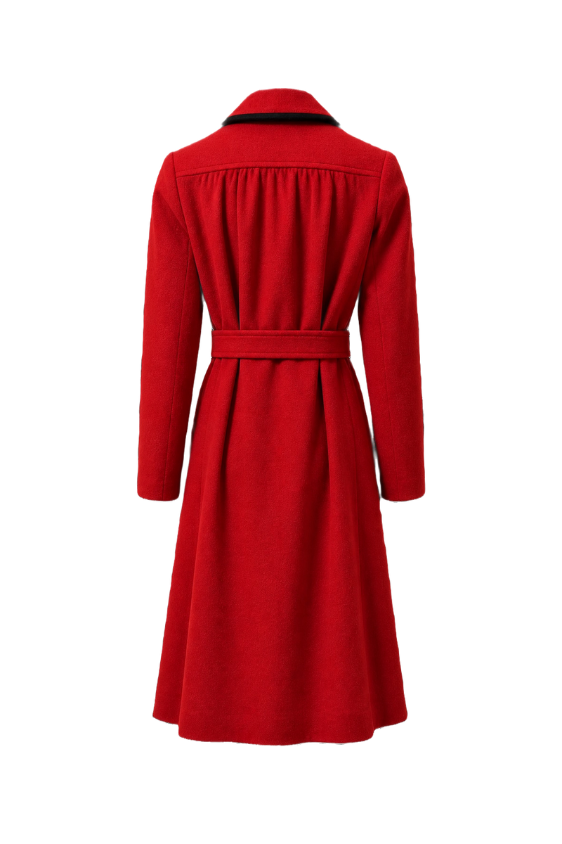 1980s Red Wool Coat - Back View