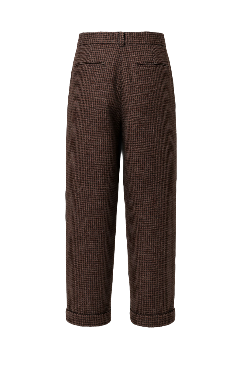 1980s Brown Cotton Trousers - Back View