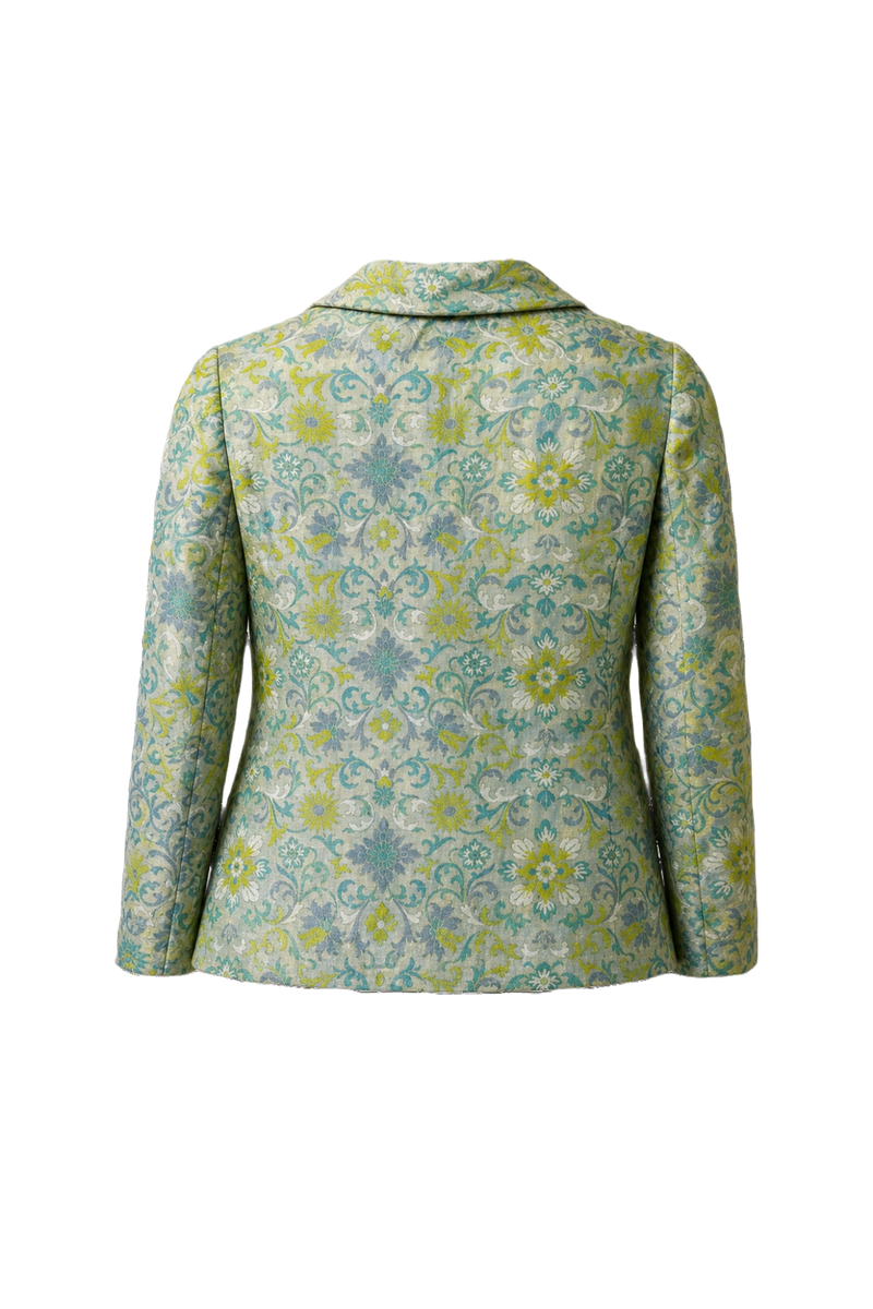 1960s Green Silk Jacket - Back View