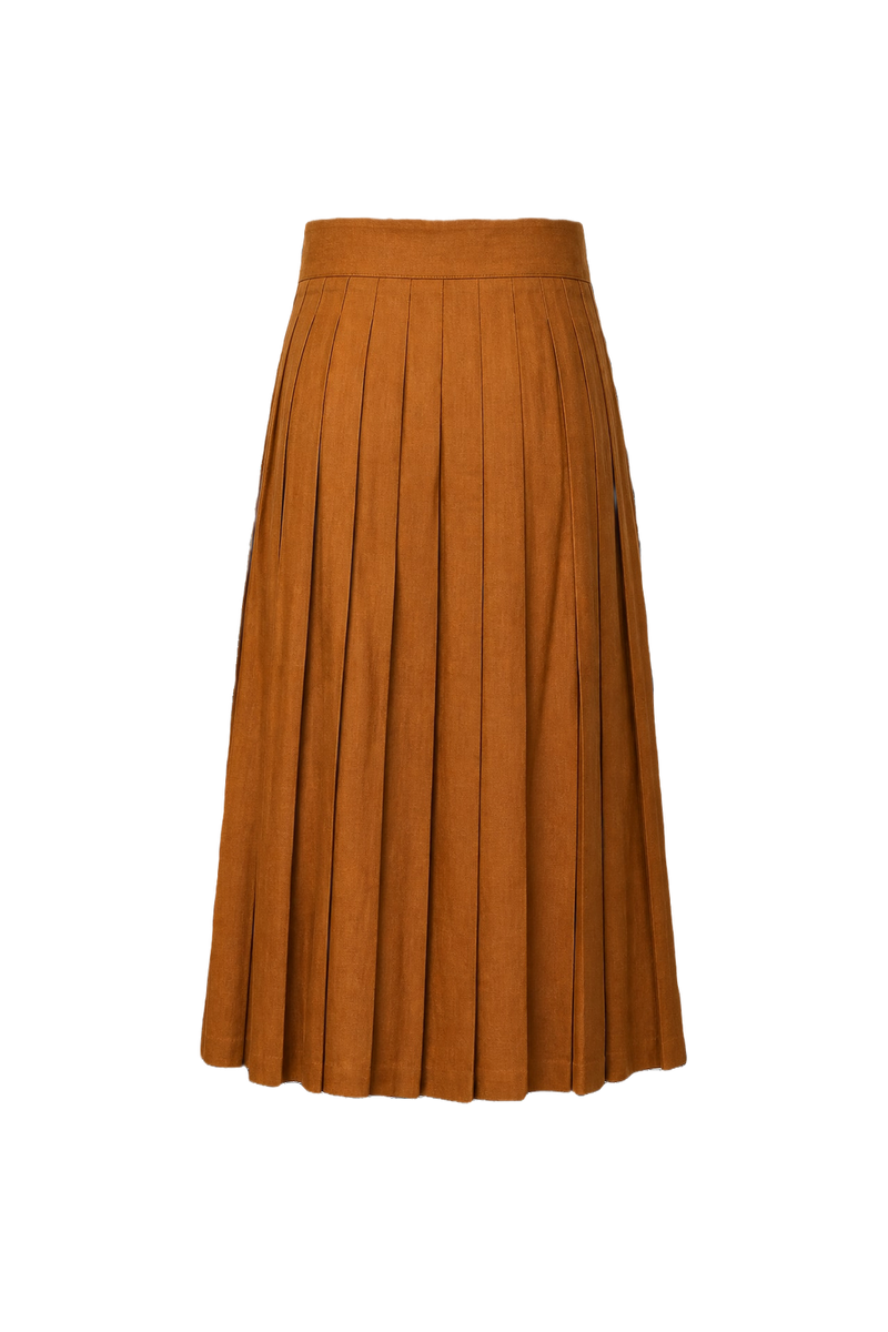 1950s Mustard Wool Skirt - Back View