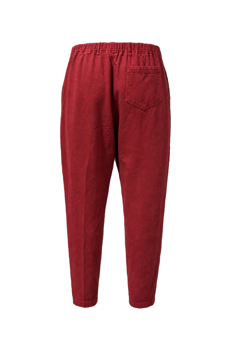 1980s Deep Red Cotton Pants - Back View