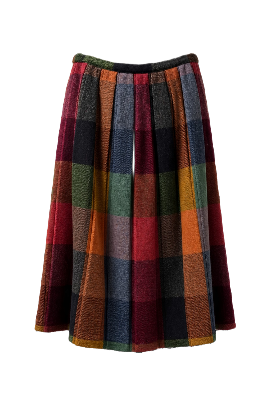 1950s Multi Wool Skirt - Back View