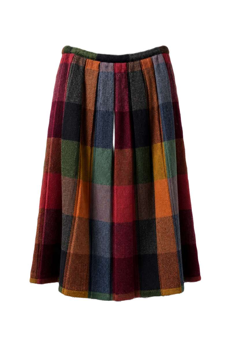 1950s Multi Wool Skirt - Back View