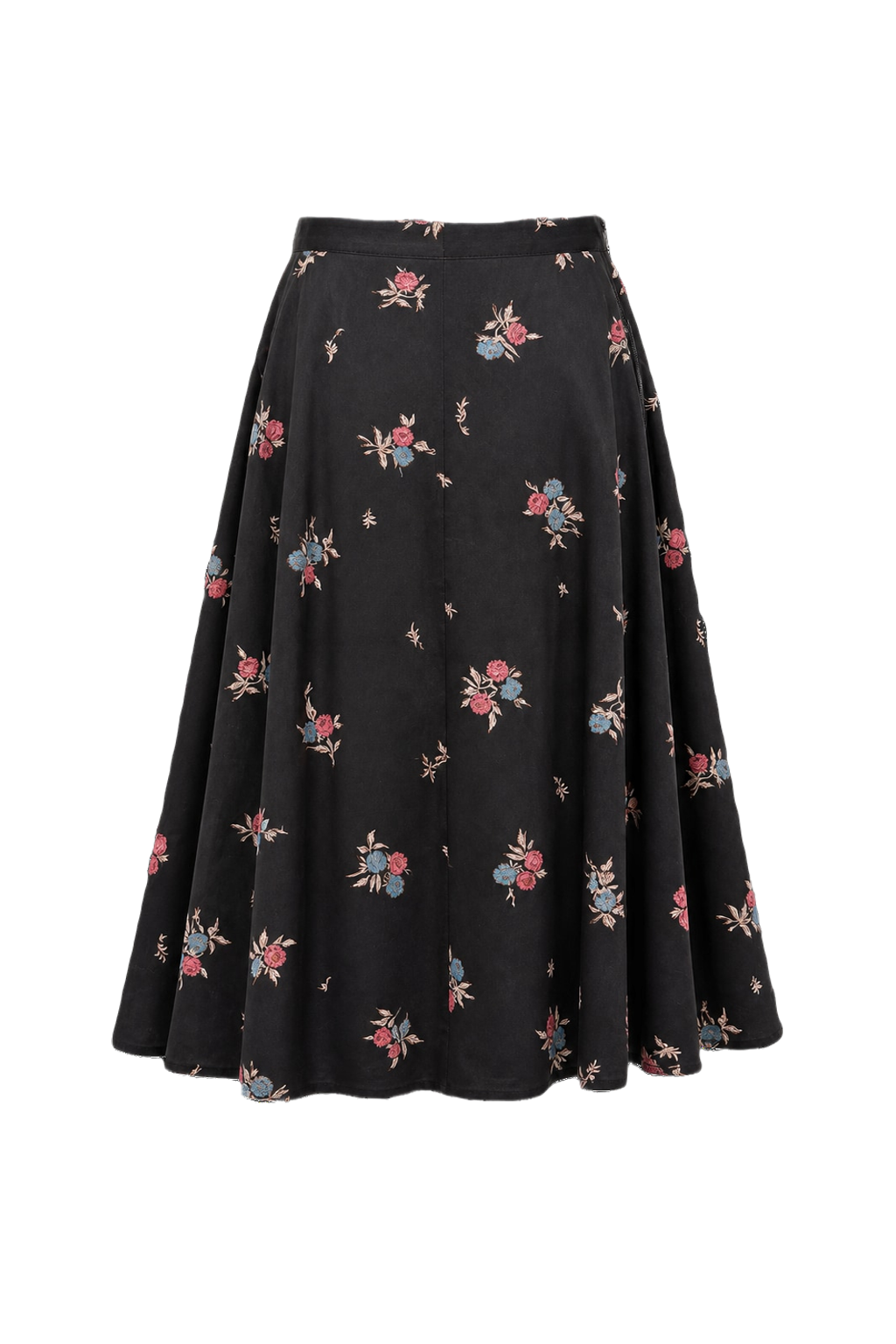 1950s Black Wool Skirt - Back View